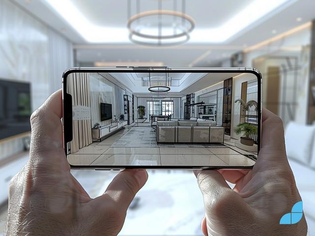 Augmented reality mockup interior design created with generative AI