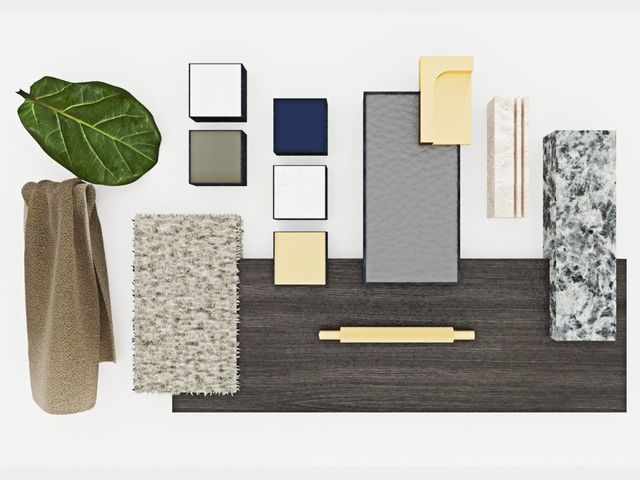 Guest room material board by Spyridon.